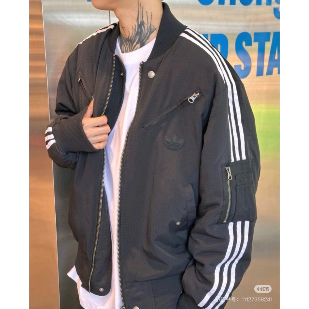 adidas originals FWJacket Padded 系列款飛行員運動寬松休閒棉服外套男女同款-細節圖2