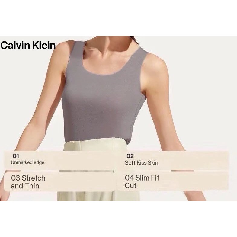 CK最新款法式小方領肌底背心-細節圖2