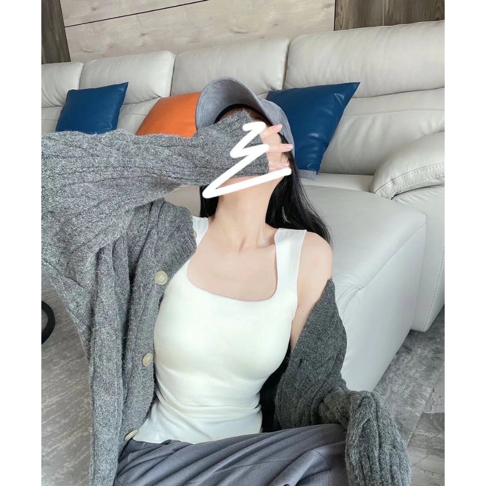 CK最新款法式小方領肌底背心-細節圖4