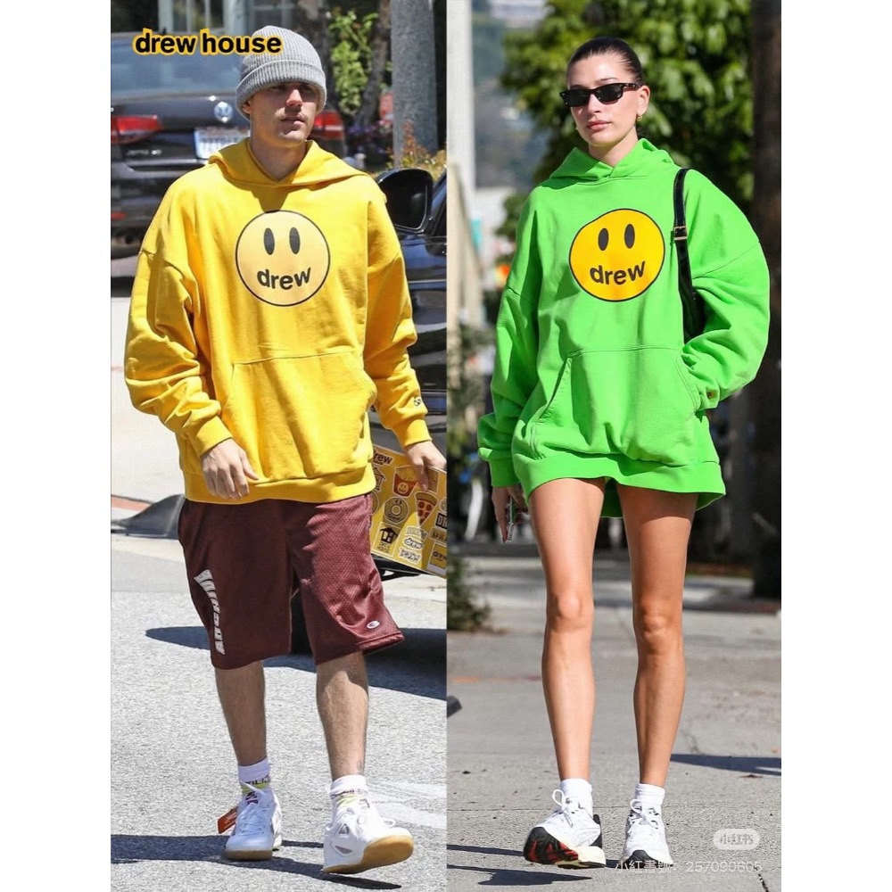 Drew House 胸前大笑臉重磅高街加絨連帽衛衣 情侶款（硅膠鑰匙扣）-細節圖7