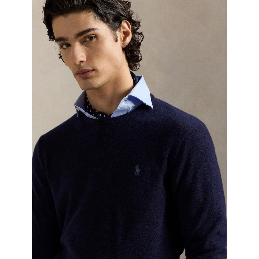 所有年齡段通吃款#【2025最新款】ralph Lauren經典馬刺繡  Logo 基礎款圓領 羊毛混紡針織衫毛衣 男女-細節圖3