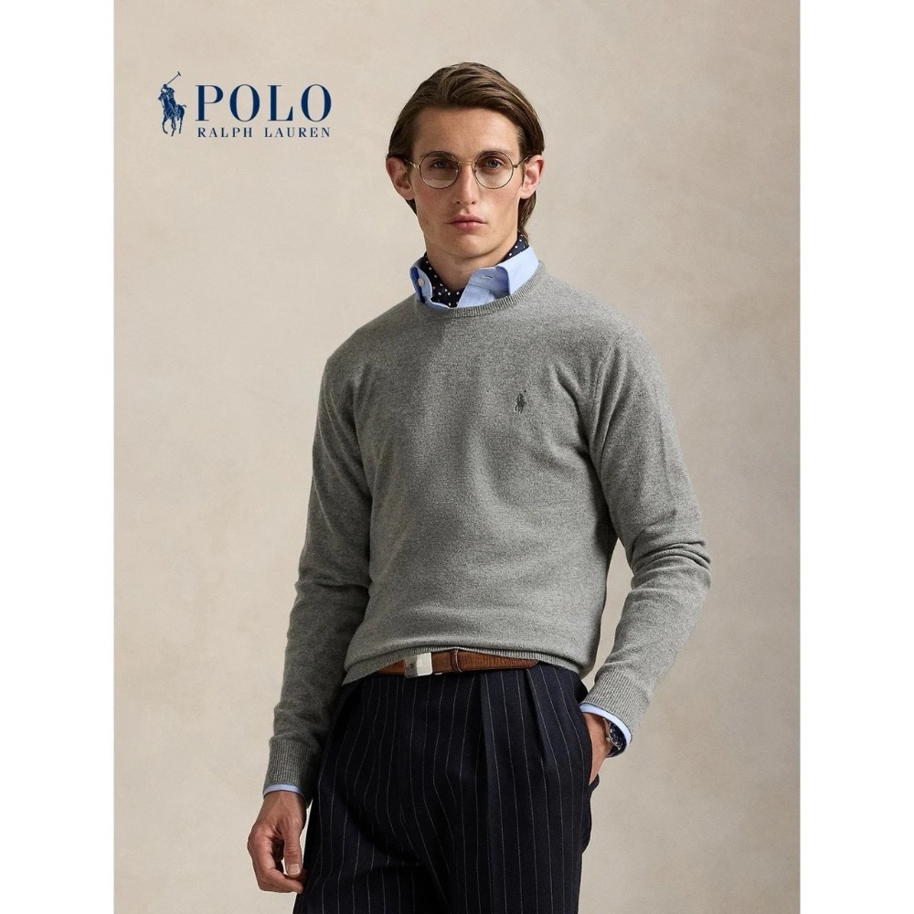 所有年齡段通吃款#【2025最新款】ralph Lauren經典馬刺繡  Logo 基礎款圓領 羊毛混紡針織衫毛衣 男女-細節圖4