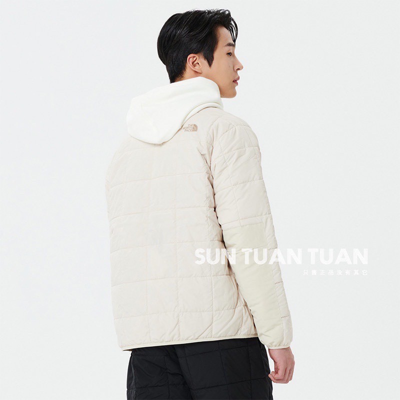 TNF三色無領日系內膽式極簡棉服外套-細節圖6