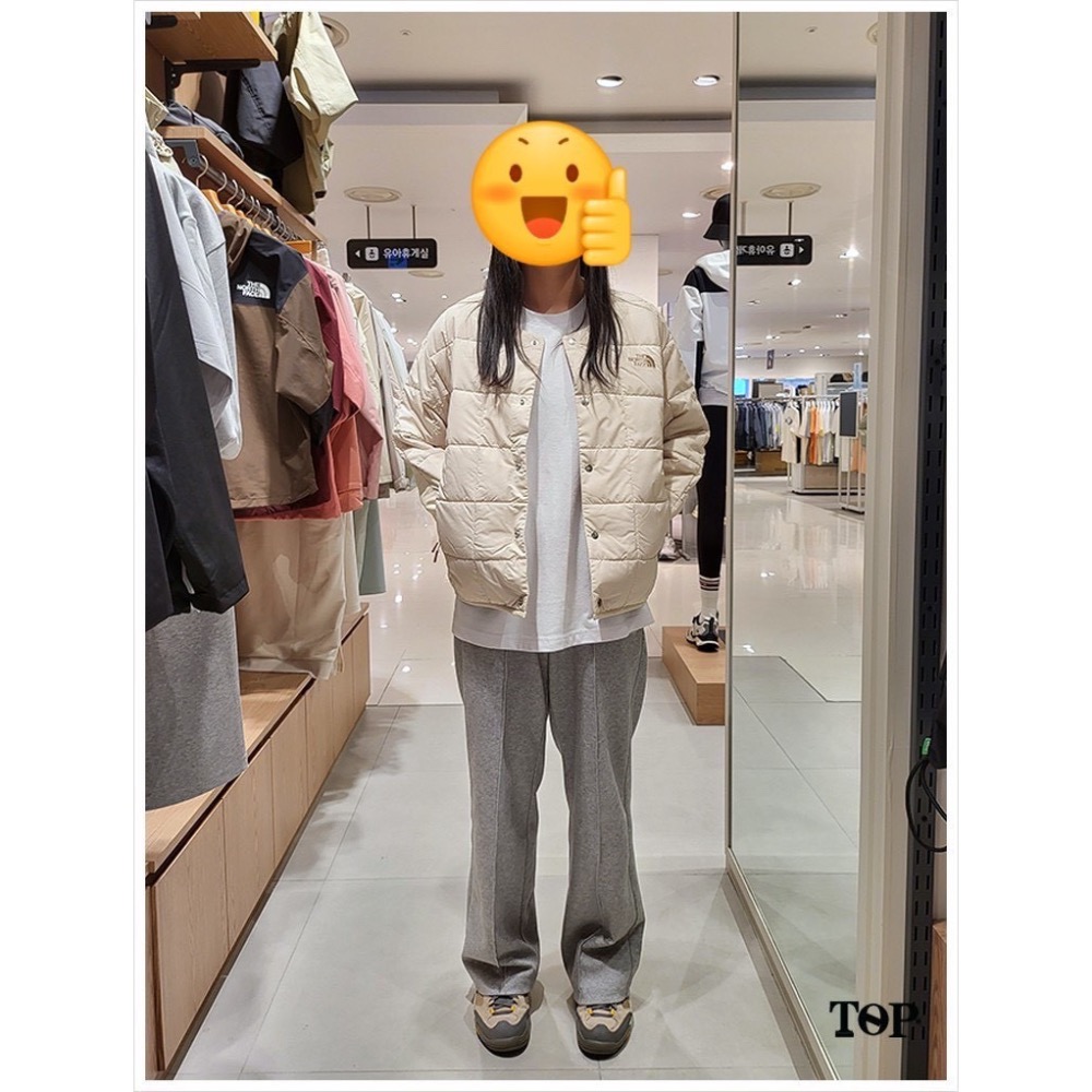 TNF三色無領日系內膽式極簡棉服外套-細節圖7