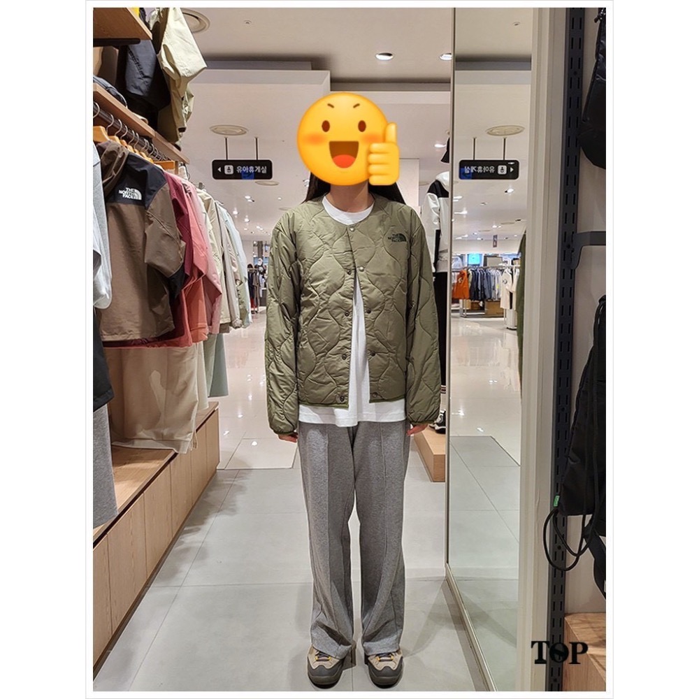 TNF三色無領日系內膽式極簡棉服外套-細節圖8