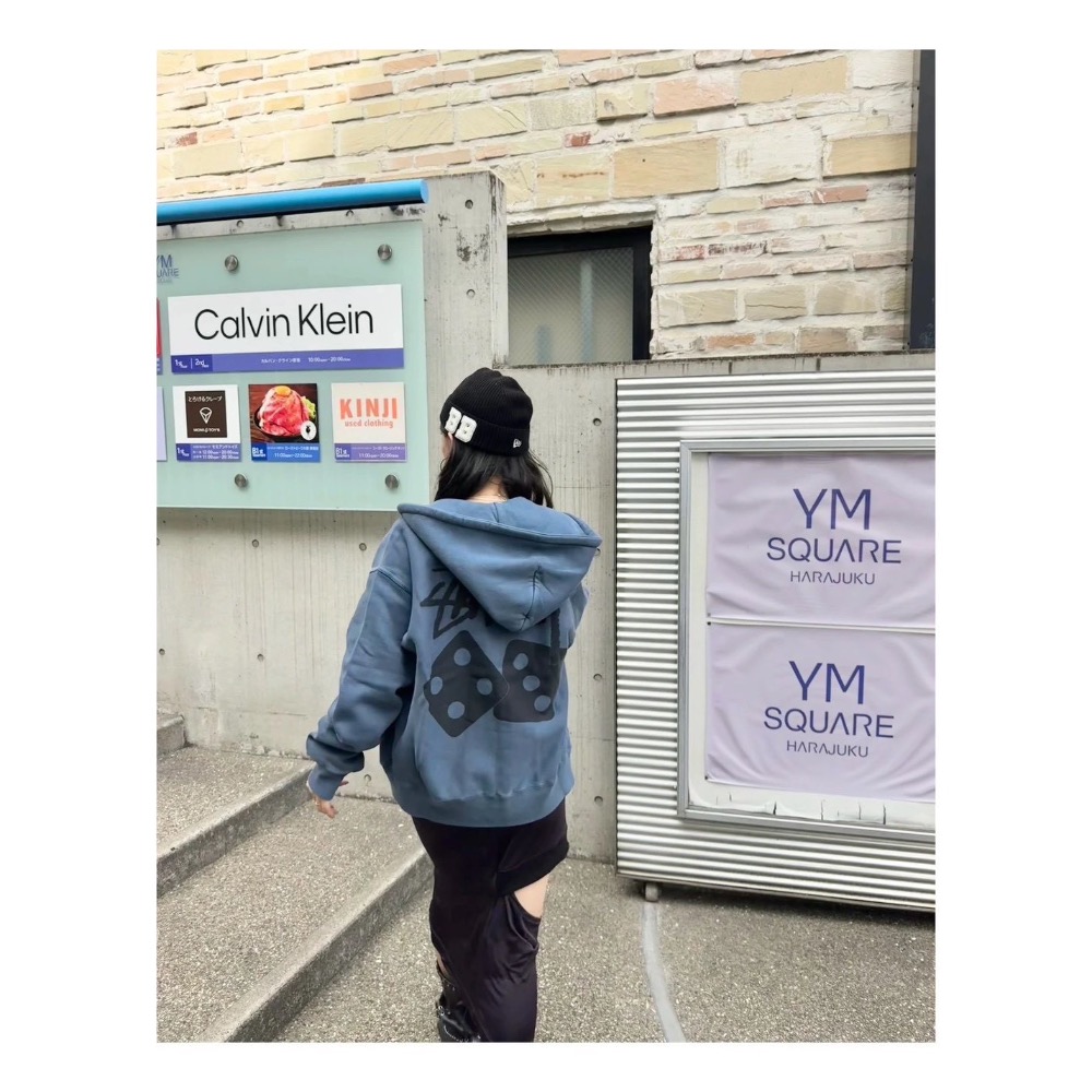 Stussy 骰子印花 水洗做舊日毛圈拉絨 拉鍊連帽衛衣外套 男女同款-細節圖4