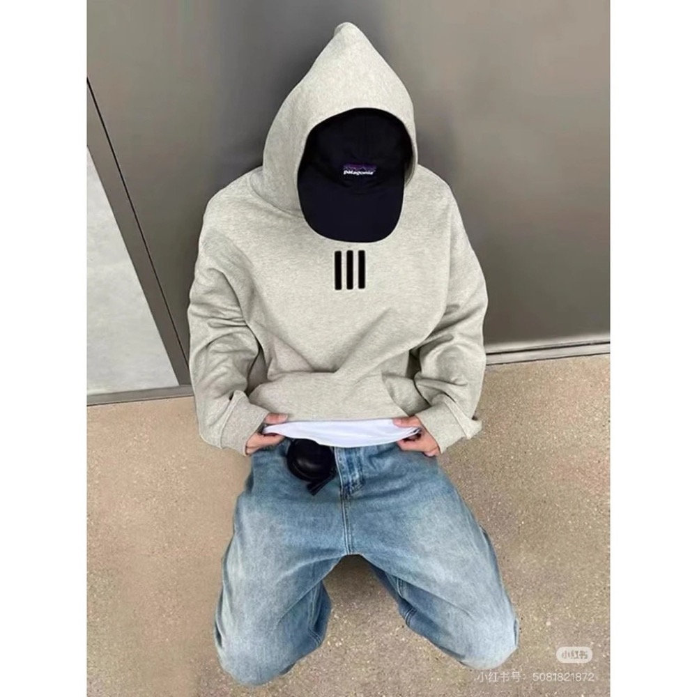 重磅特清福利#【三條槓•圓領】FOG ESSENTIALS三條槓美式小眾 加絨帽衫 男女同款-細節圖2