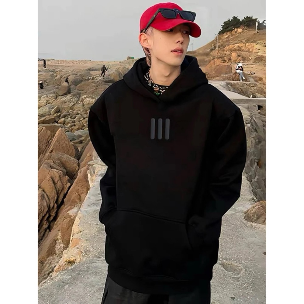 重磅特清福利#【三條槓•圓領】FOG ESSENTIALS三條槓美式小眾 加絨帽衫 男女同款-細節圖3