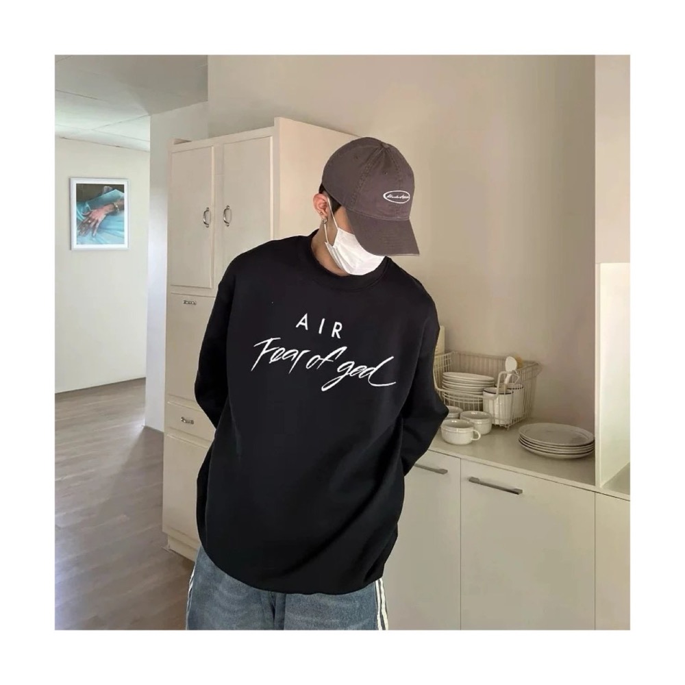 特清福利#【AIR•圓領】FOG ESSENTIALS AIR 字母印花 美式小眾 加絨圓領衛衣 男女同款帽衫-細節圖2