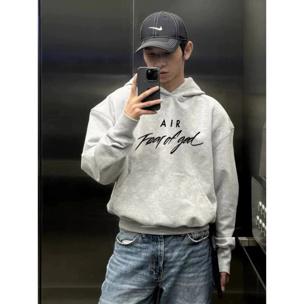 特清福利#【AIR•圓領】FOG ESSENTIALS AIR 字母印花 美式小眾 加絨圓領衛衣 男女同款帽衫-細節圖3