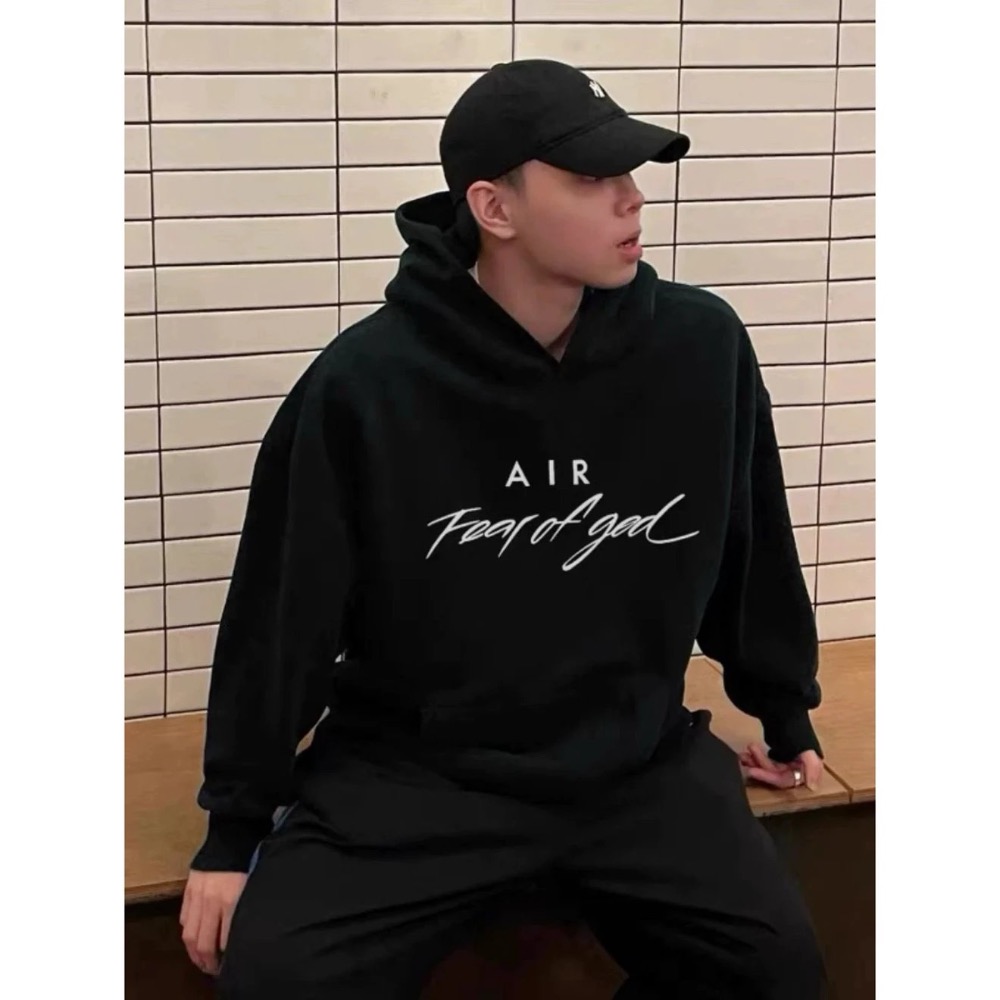 特清福利#【AIR•圓領】FOG ESSENTIALS AIR 字母印花 美式小眾 加絨圓領衛衣 男女同款帽衫-細節圖4