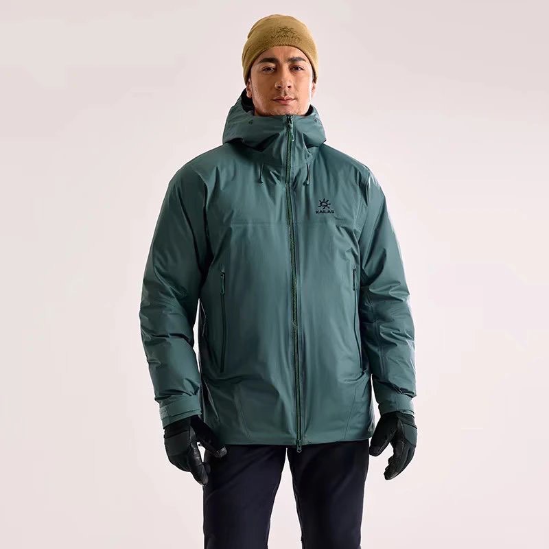 年終特惠kailas 阿斯本系列＃700蓬 戶外防風防水 腋下壓膠 硬殼羽絨服 男女同款-細節圖2
