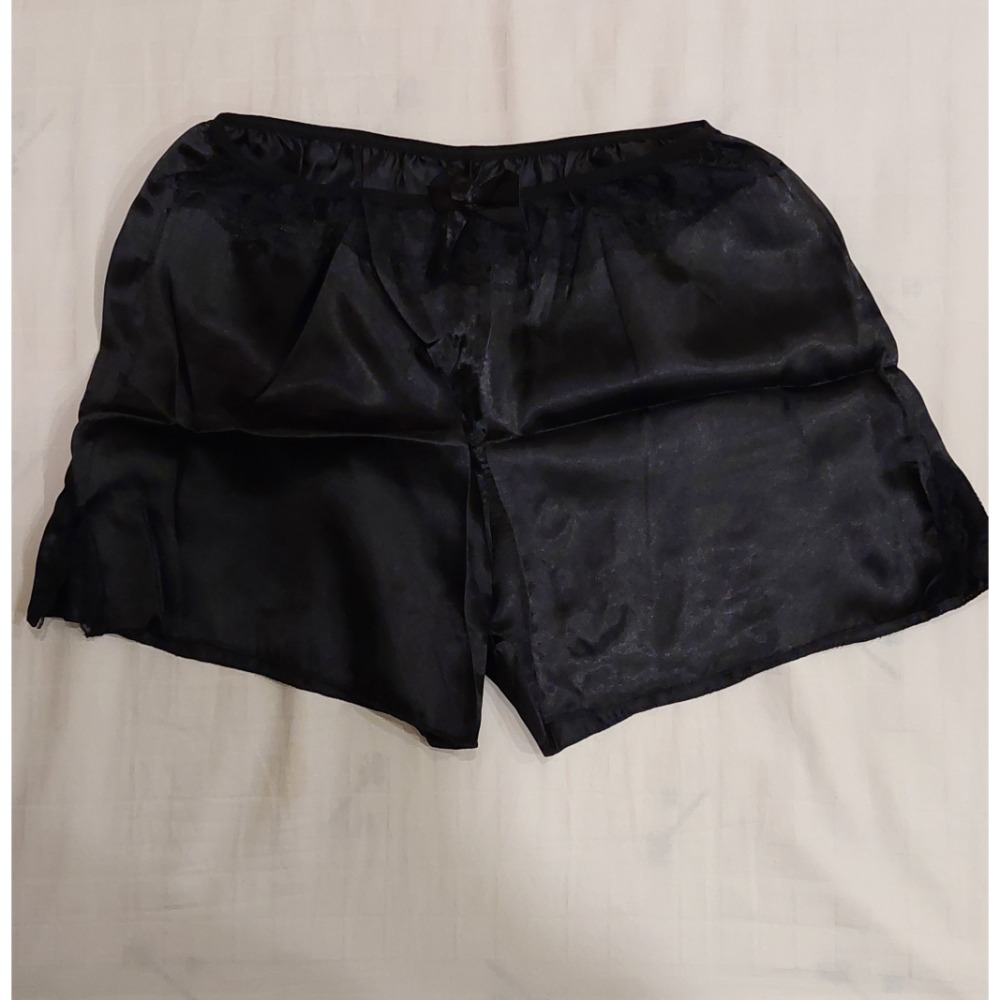 全新黑色冰絲睡衣L碼-細節圖4