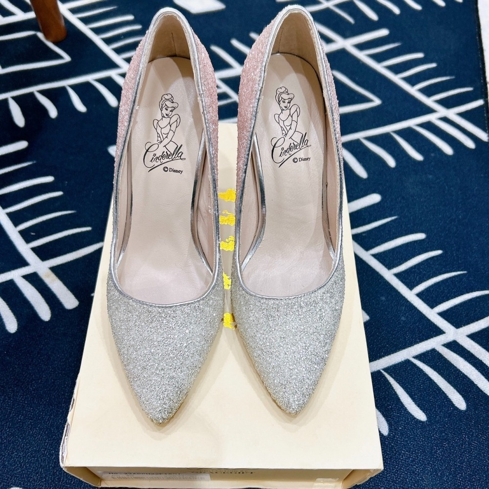 Gracegift公主系列婚鞋-仙度瑞拉燦爛漸層碎石跟鞋 粉紅 10公分 23.5（37）黃金尺寸(9成新)-細節圖5