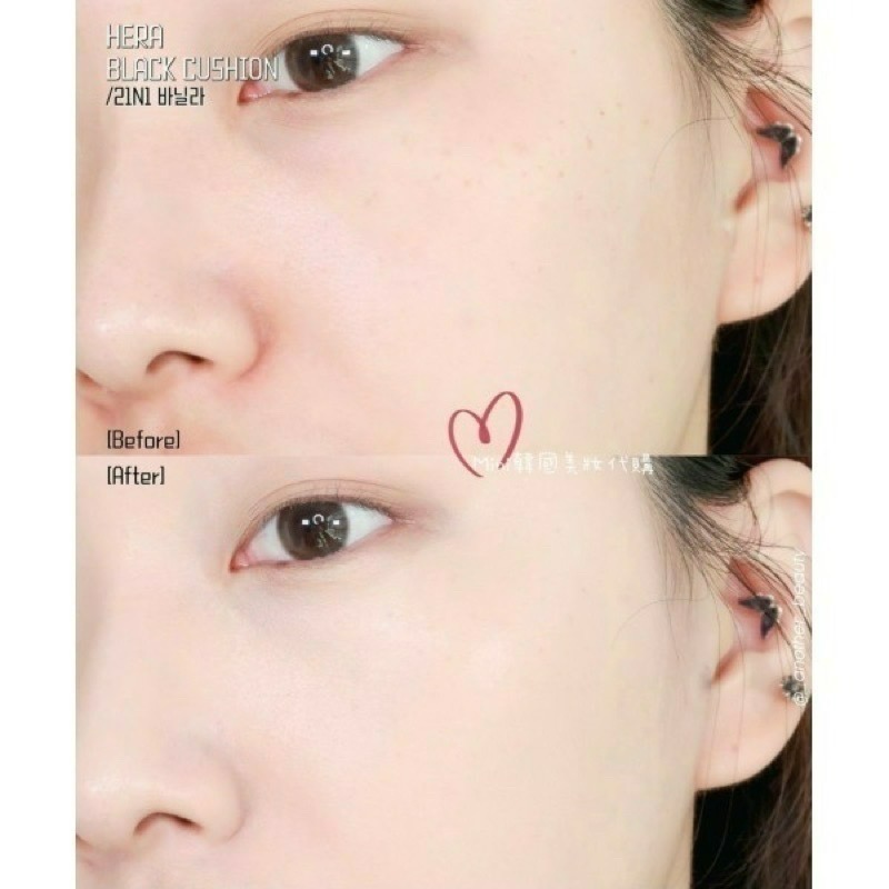 ☆mini韓國美妝代購☆赫拉 HERA  HD 黑金氣墊粉餅 HD 黑金粉底液 24H超持妝 氣墊補充芯-細節圖4