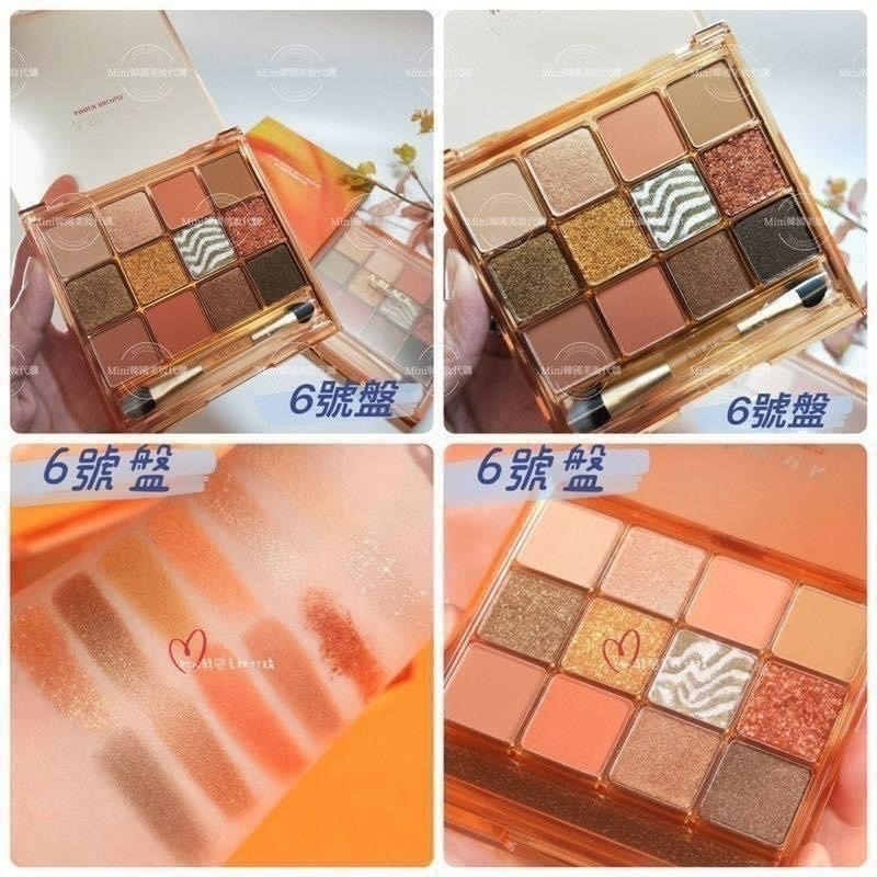 ☆mini韓國美妝代購☆ 韓國 CLIO 旗下 A.BLACK 經典多功能12色眼影盤 十二色眼影盤-細節圖5