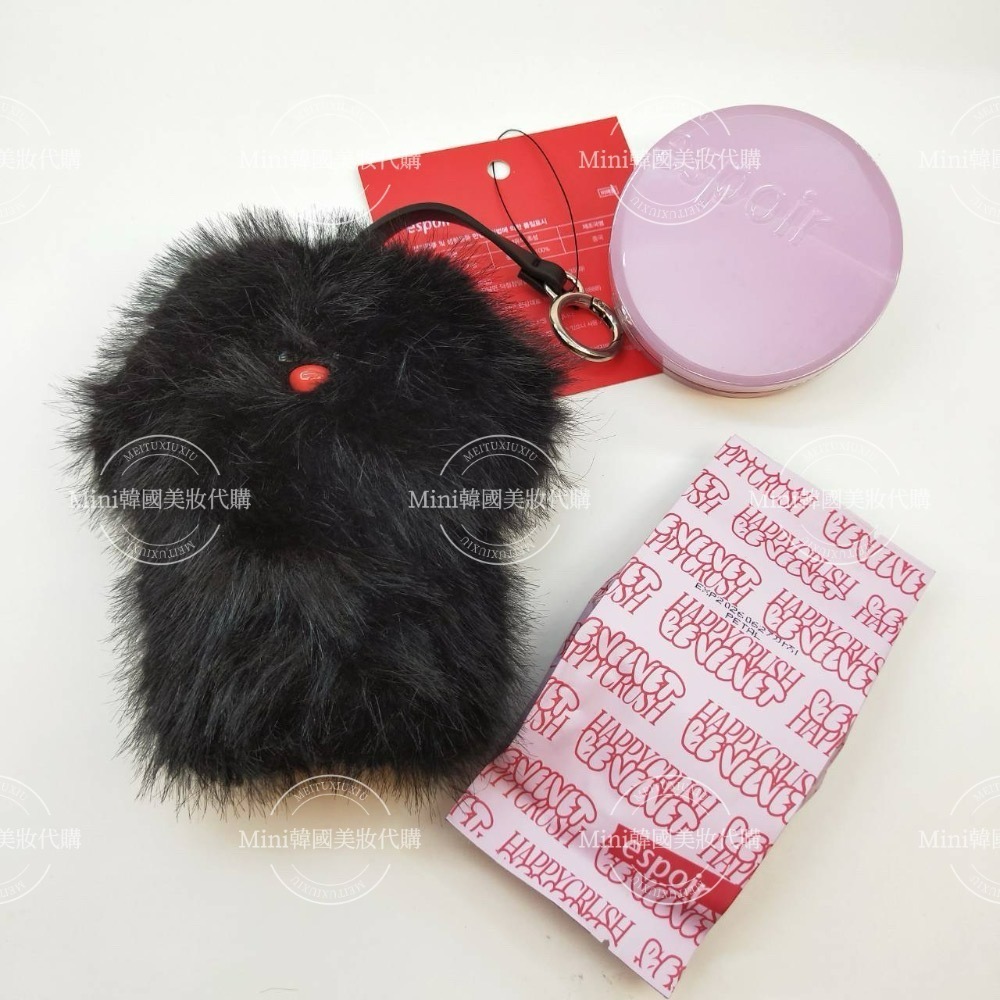 ☆mini韓國美妝代購☆ 限量特別版 espoir x Happy 聯名 絲絨霧面氣墊粉餅 加贈鑰匙扣-細節圖3
