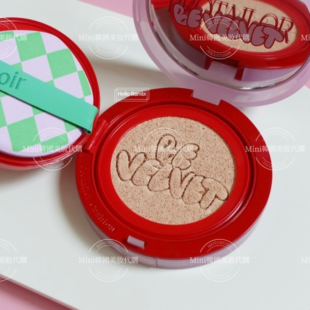 ☆mini韓國美妝代購☆ 限量特別版 espoir x Happy 聯名 絲絨霧面氣墊粉餅 加贈鑰匙扣-細節圖7