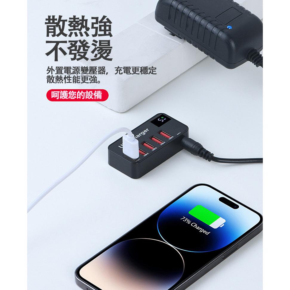 【EPN】迷你款充電頭60W 5孔智能顯示充電器 QC3.0安卓快充 iPhone PD快充 Type-C充電 手機快充-細節圖5