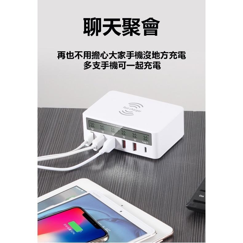 【EPN】8孔USB充電器 多孔智能顯示充電器 QC3.0安卓快充 iPhone PD快充 Type-C充電 手機快充頭-細節圖8