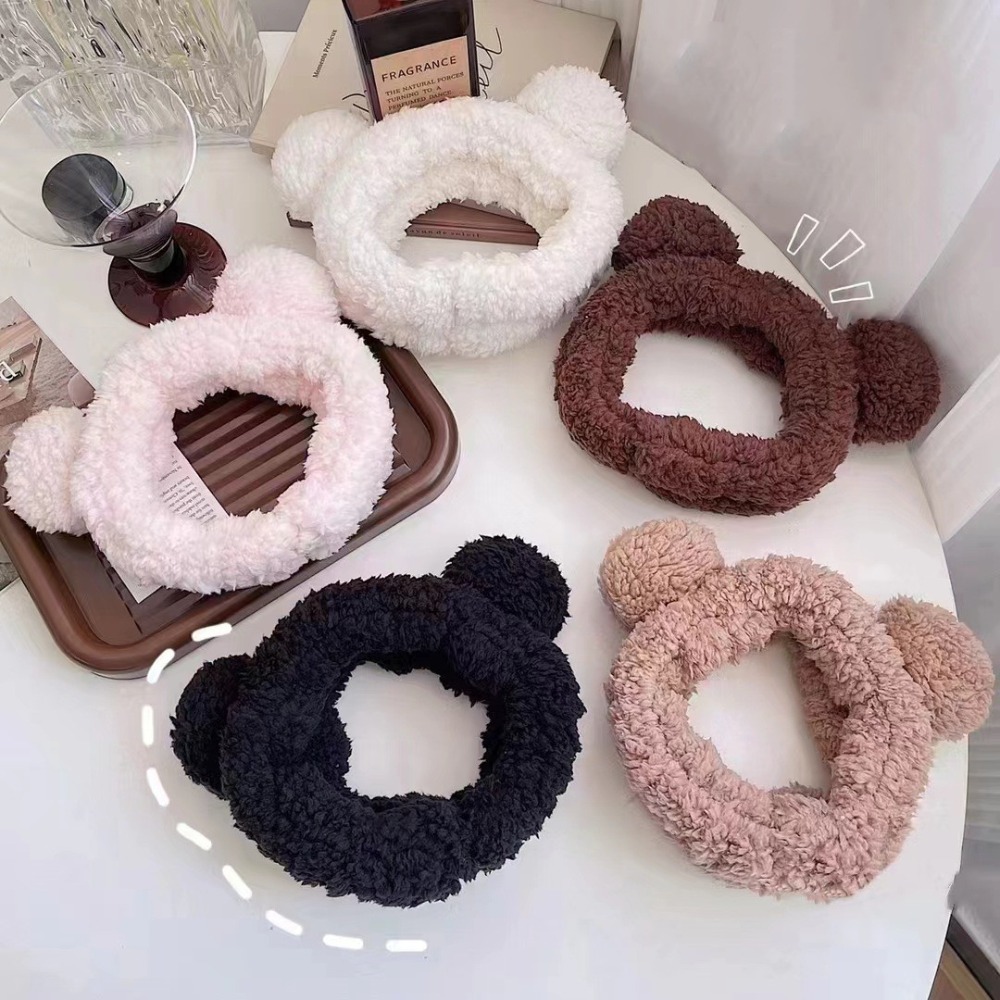 現貨｜可愛小熊洗臉髮帶 洗臉髮箍 洗臉髮帶 髮飾 髮窟 洗臉 化妝 洗臉束髮帶 束髮帶 髮圈 頭帶 髮箍-細節圖2