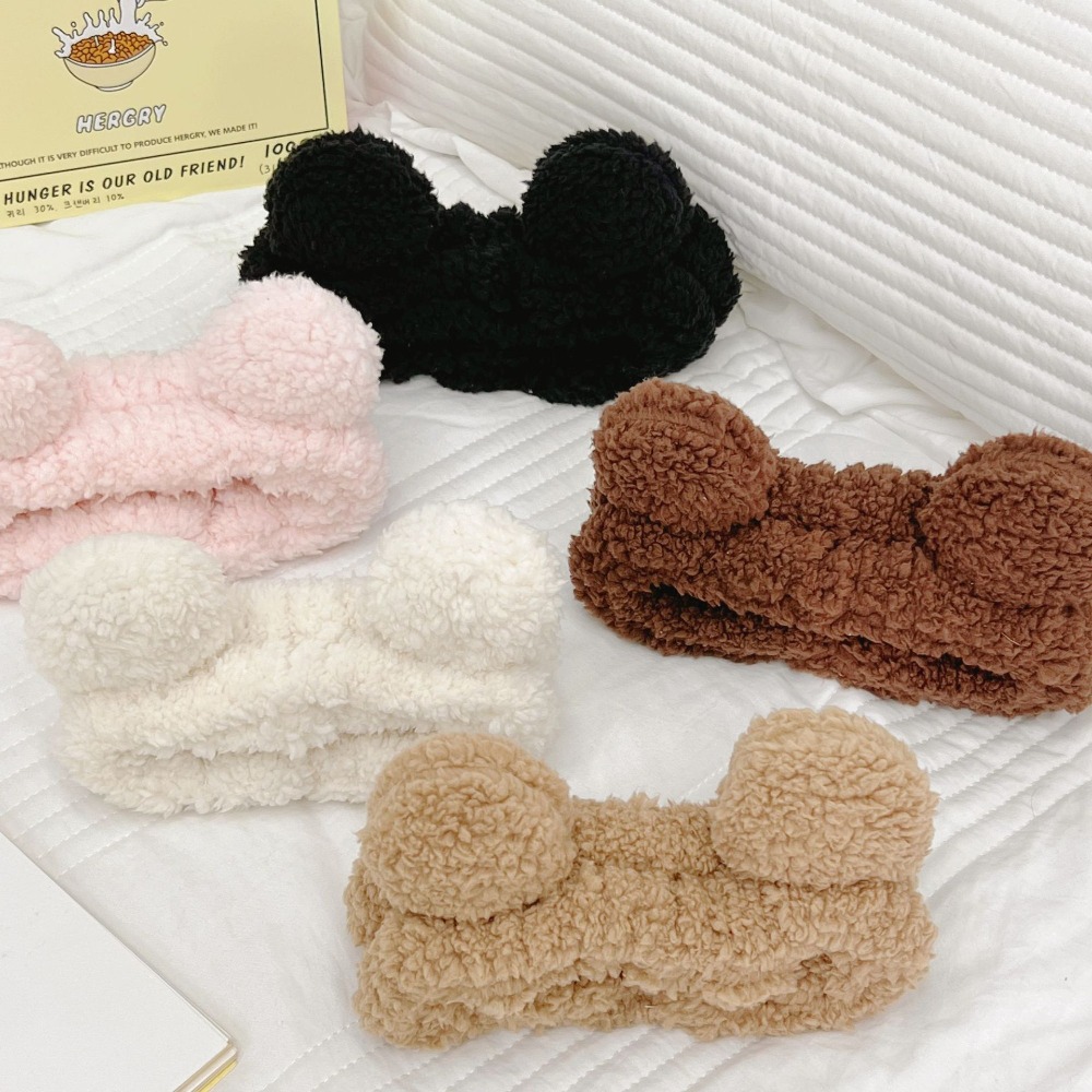 現貨｜可愛小熊洗臉髮帶 洗臉髮箍 洗臉髮帶 髮飾 髮窟 洗臉 化妝 洗臉束髮帶 束髮帶 髮圈 頭帶 髮箍-細節圖3