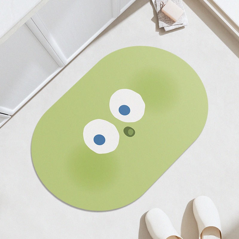 現貨｜表情地墊 可愛硅藻泥地墊 吸水防滑地毯地墊 廁所浴室洗手間吸水速乾地墊 硅藻泥吸水墊 家用浴室-細節圖3