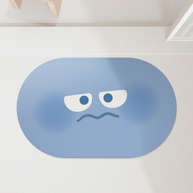 現貨｜表情地墊 可愛硅藻泥地墊 吸水防滑地毯地墊 廁所浴室洗手間吸水速乾地墊 硅藻泥吸水墊 家用浴室-細節圖5