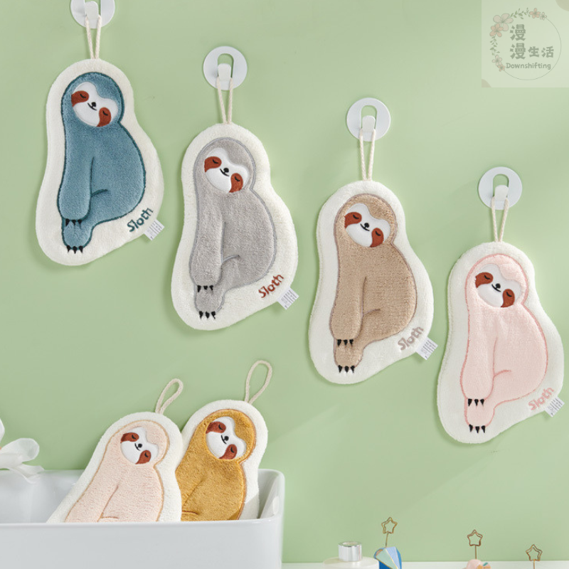 現貨｜樹懶擦手巾 樹懶抹布 三層加厚吸水抹布 廚房抹布 不掉毛加厚抹布 擦手帕 兒童擦手巾 廚房擦手巾-細節圖2