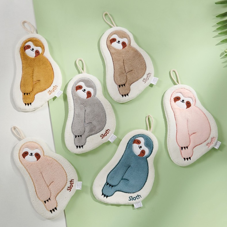 現貨｜樹懶擦手巾 樹懶抹布 三層加厚吸水抹布 廚房抹布 不掉毛加厚抹布 擦手帕 兒童擦手巾 廚房擦手巾-細節圖4