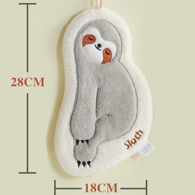 現貨｜樹懶擦手巾 樹懶抹布 三層加厚吸水抹布 廚房抹布 不掉毛加厚抹布 擦手帕 兒童擦手巾 廚房擦手巾-細節圖6