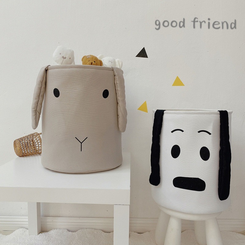 現貨｜動物立體耳朵造型玩具收納桶 卡通收納桶 兒童玩具收納桶 洗衣籃 寶寶衣物收納箱髒衣籃可水洗儲物盒-細節圖4