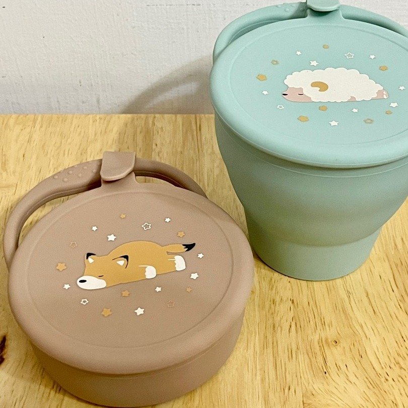 現貨｜韓國Ins動物風寶寶攜帶式折疊零食杯 兒童零食碗 寶寶學習杯 摺疊碗 防漏零食杯 手抓杯 點心杯-細節圖6