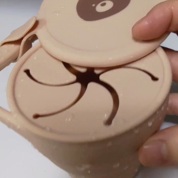 現貨｜韓國Ins動物風寶寶攜帶式折疊零食杯 兒童零食碗 寶寶學習杯 摺疊碗 防漏零食杯 手抓杯 點心杯-細節圖8