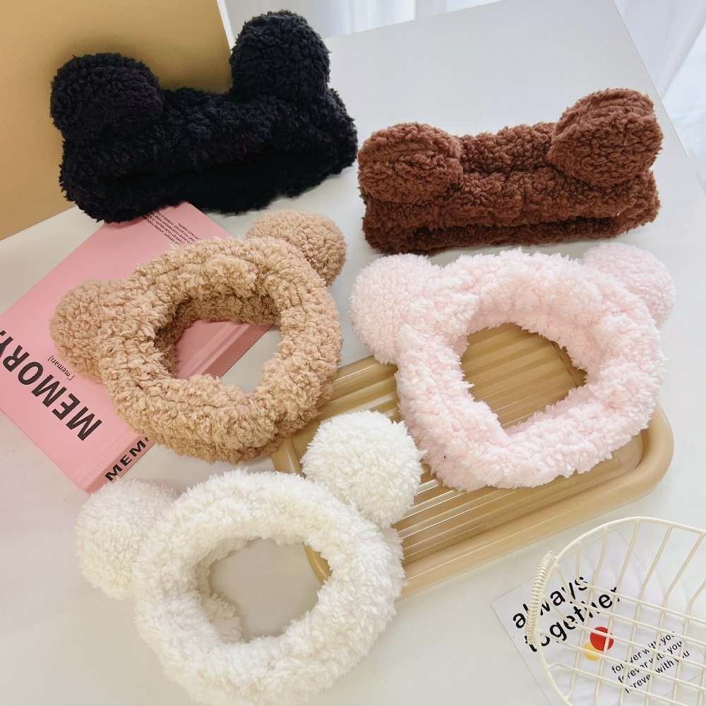 現貨｜小熊洗臉髮帶 多色可選 洗臉髮箍 洗臉髮帶 髮飾 髮窟 洗臉 化妝 洗臉束髮帶 束髮帶 髮圈 頭帶 髮箍-細節圖3