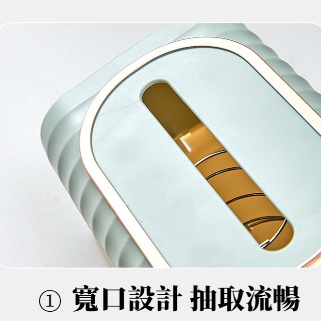 現貨｜北歐面紙盒 輕奢簡約金邊面紙盒 升降紙巾盒 彈簧衛生紙盒  收納盒 自動紙巾收納 客廳 飯店 車用-細節圖5
