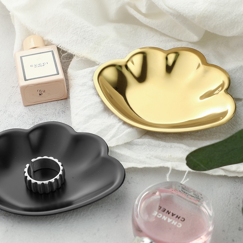 現貨｜北歐風 輕奢質感貝殼造型不銹鋼收納盤 飾品戒指收納盤 桌上雜物收納 玄關客廳裝飾 鑰匙雜物收納 收納盤-細節圖4