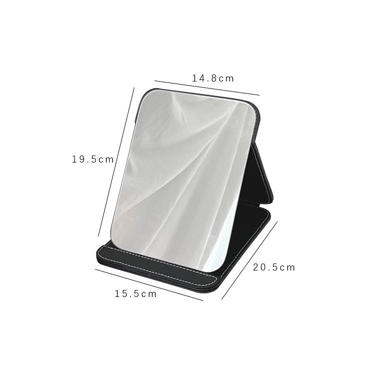 現貨｜皮革摺疊立鏡 防水化妝鏡 加厚可摺疊收納鏡 便攜化妝鏡 簡易梳妝鏡 檯式化妝鏡 歐式鏡子-細節圖9