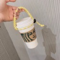 現貨｜手作編繩飲料水杯提繩 飲料提繩 可扣式飲料提袋掛繩 防滑飲料杯套 彈跳杯保溫瓶行李掛環求生手環 星巴克-規格圖8