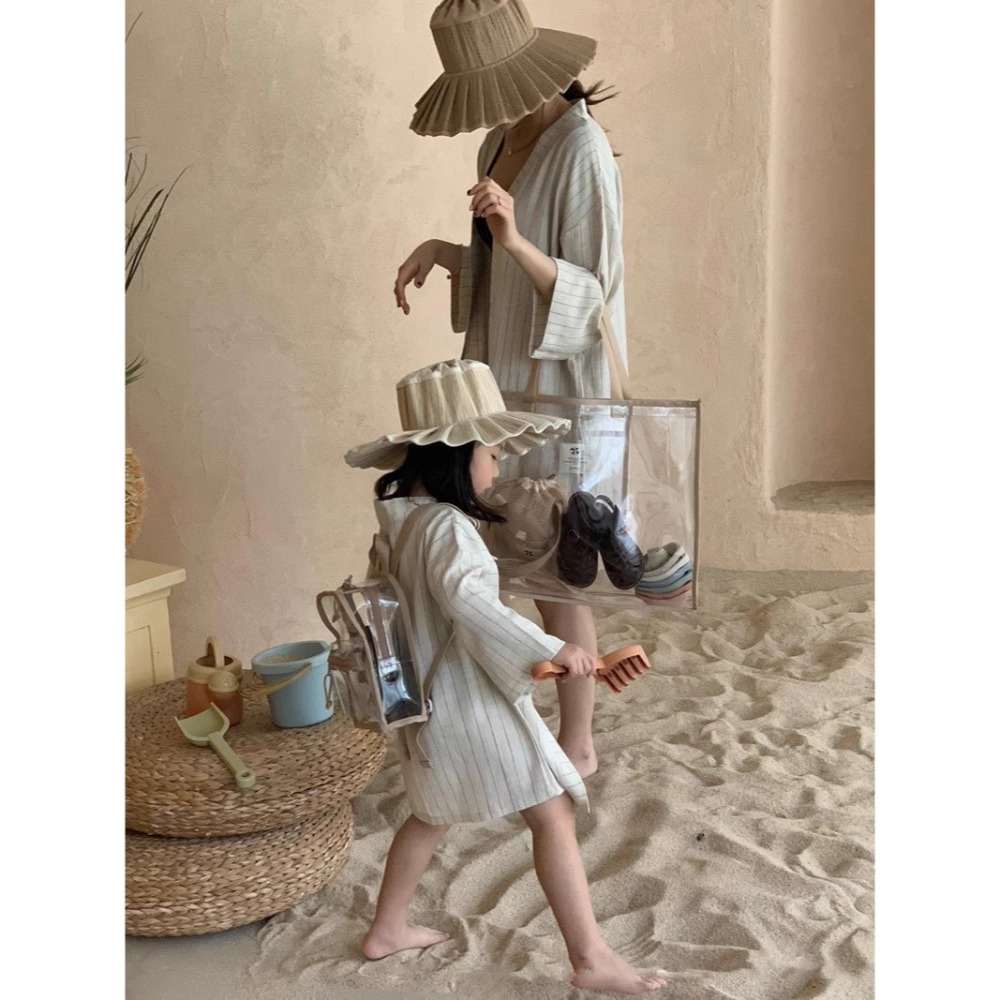 現貨｜韓國ins 沙灘包 奶茶後背包 透明 包包 拉鍊包 雙肩包 透明 防水 兒童包 幼兒園 果凍包-細節圖5