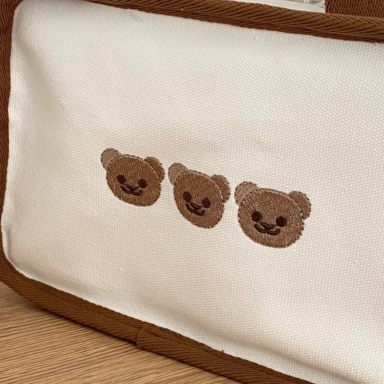 現貨｜媽媽手提包 兒童餐袋 幼稚園餐袋 野餐袋 小熊餐袋 保冰便當袋 三色碗 便當袋 幼兒園餐具袋 野餐袋 外出保溫-細節圖5