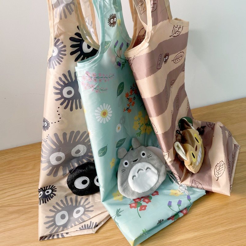 現貨｜宮崎駿 宮崎駿週邊 環保袋 龍貓 龍貓環保袋 手提袋 龍貓購物袋折疊收納單肩包大容量超市便攜環保袋購物袋-細節圖7