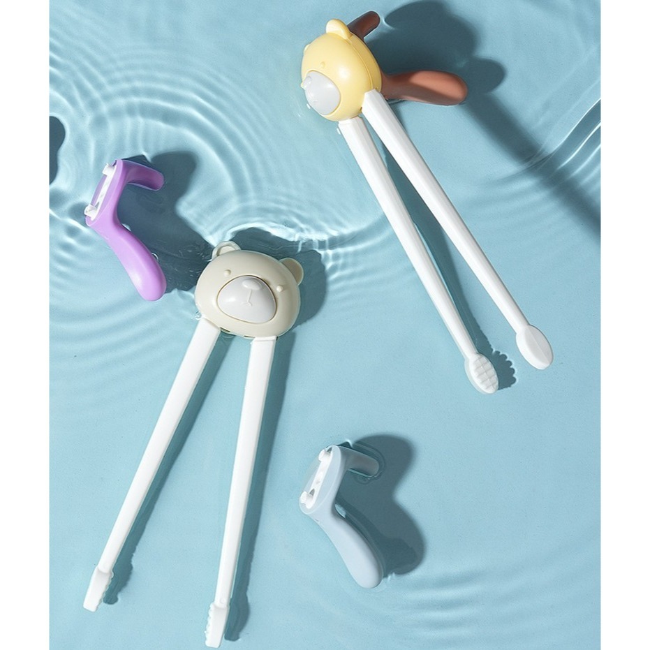 小熊款兒童輔助 虎口訓練筷 用餐神器 兒童餐具 兒童練習筷 學習輔助 小熊 餐具 筷子 學習筷 學習筷子-細節圖8