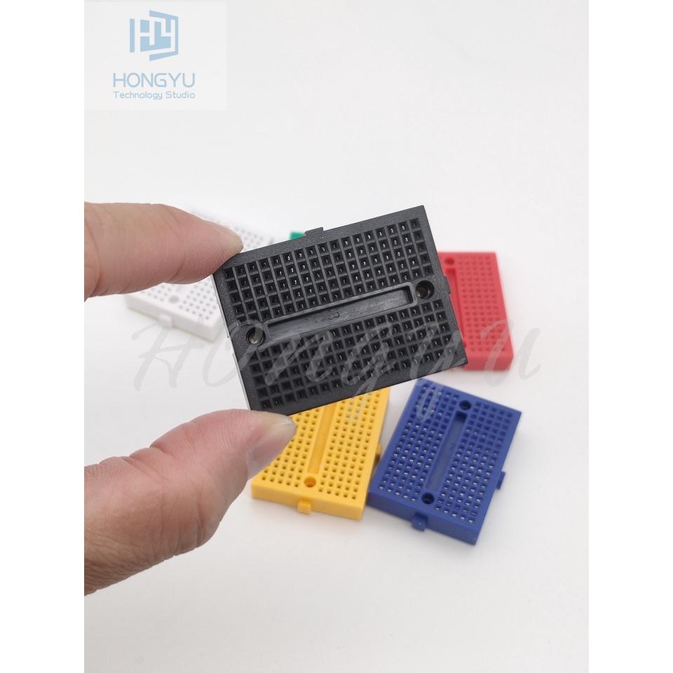 台灣出貨 SYB-170  迷你 微型小板 麵包板 實驗板 電路板 170孔 洞洞板 35x47mm 彩色-細節圖2