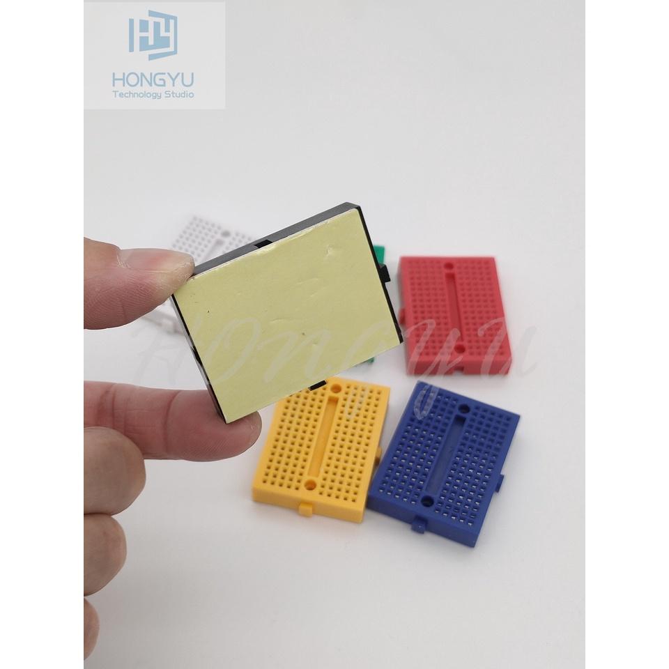 台灣出貨 SYB-170  迷你 微型小板 麵包板 實驗板 電路板 170孔 洞洞板 35x47mm 彩色-細節圖3