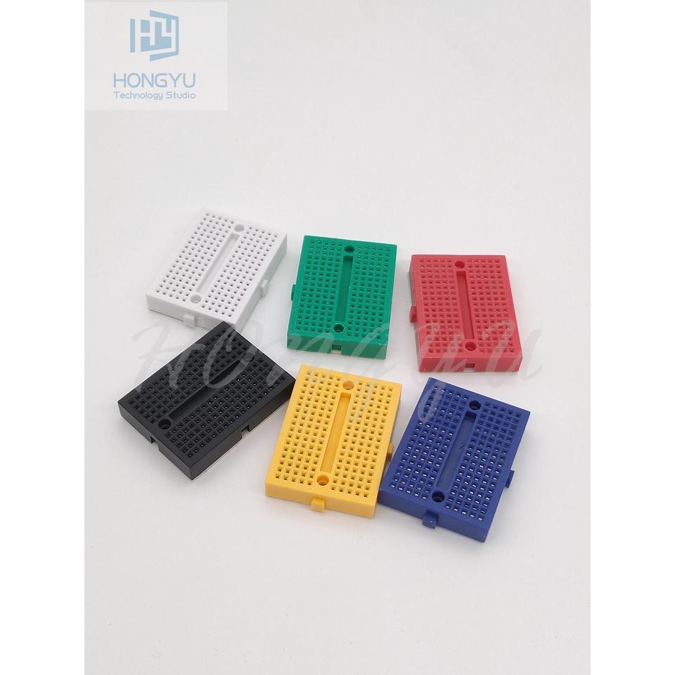 台灣出貨 SYB-170  迷你 微型小板 麵包板 實驗板 電路板 170孔 洞洞板 35x47mm 彩色-細節圖4