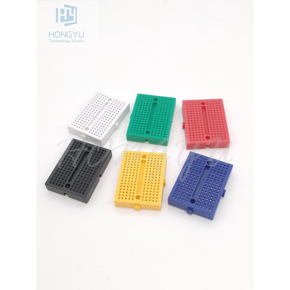 台灣出貨 SYB-170  迷你 微型小板 麵包板 實驗板 電路板 170孔 洞洞板 35x47mm 彩色-細節圖5