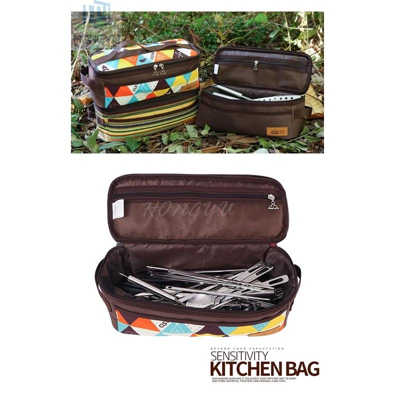台灣現貨 戶外 野營 炊具 收納包 露營 燒烤 餐具 收納袋 旅行化妝包 輕便洗漱包-細節圖5