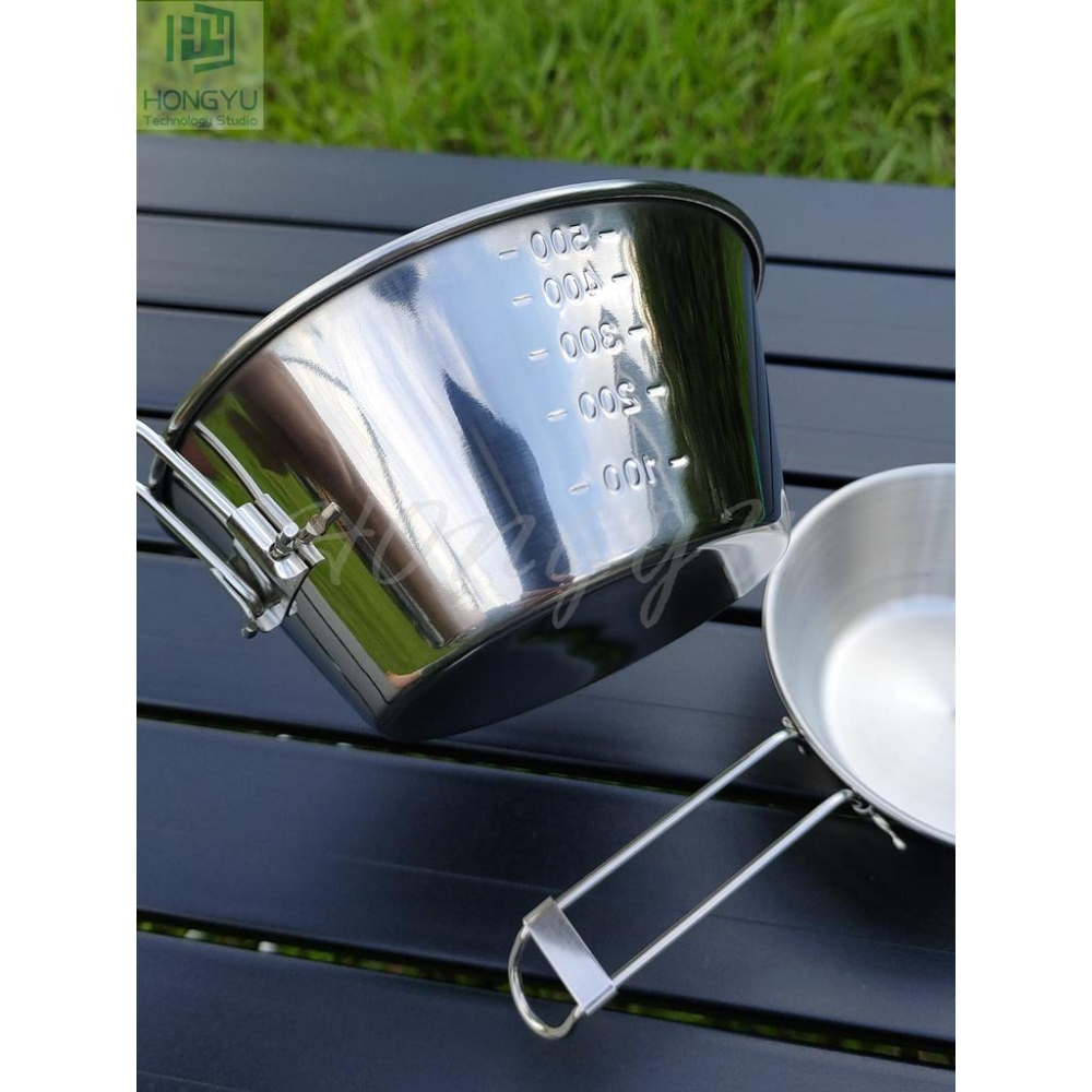 台灣現貨 戶外 304不銹鋼 野餐 野坎 露營 烤肉 12cm / 14cm 折疊碗-細節圖3