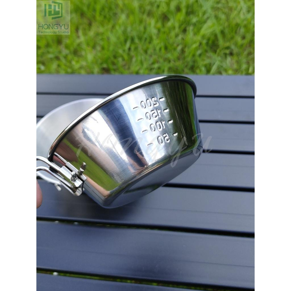 台灣現貨 戶外 304不銹鋼 野餐 野坎 露營 烤肉 12cm / 14cm 折疊碗-細節圖4